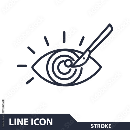 Eye surgery icon, representing ophthalmology and vision correction procedures