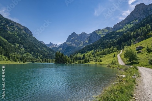 Lake Sulzenau Amidst Alpine...