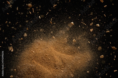 Wood shavings and dust floa...