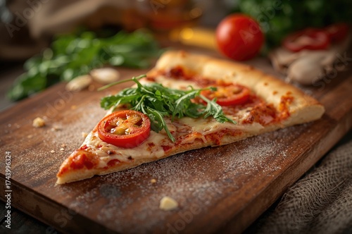 Wooden board topped with sl...