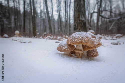 Fungi blanketed by snow in ...