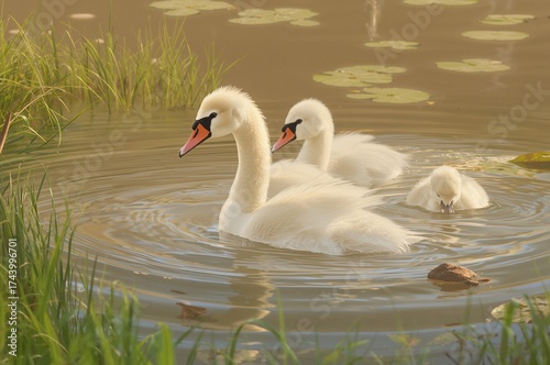 Newborn swans