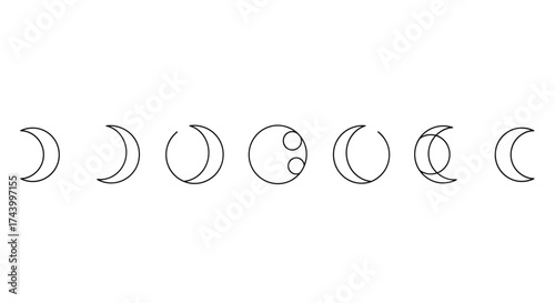 Celestial phases of the moon hand drawn sketch isolated on for astronomy vector