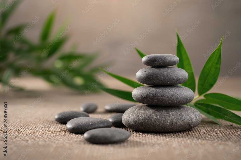 Obraz premium Zen spa theme with gray stones