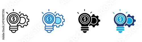 Business Solution icon Multi Style Vector Illustration
