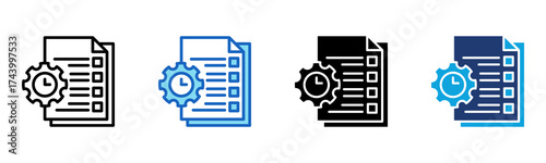 Project Management icon Multi Style Vector Illustration