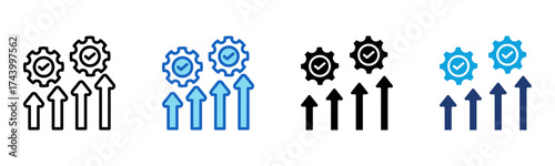 Performance Improvement icon Multi Style Vector Illustration