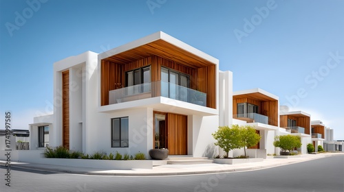 Modern contemporary residential building with innovative design urban exterior stylish facade and attractive cityscape architecture for real estate development
