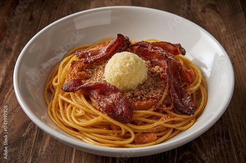 Bacon-topped Spaghetti Carb...