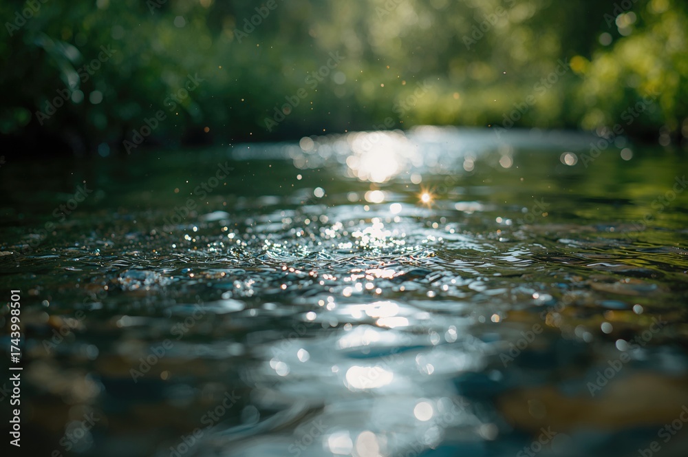 Fototapeta premium Sunlight glistening on a pristine river