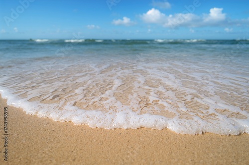 Gentle ocean ripple touchin...