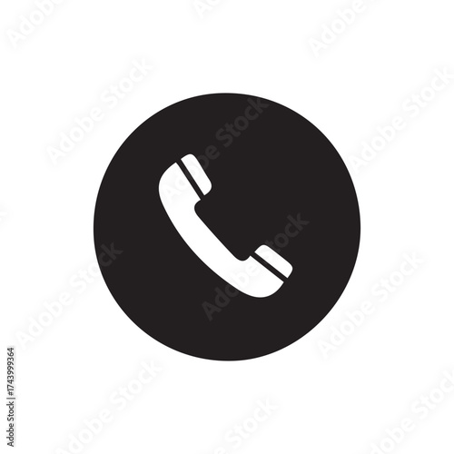 “Telephone Handset Icon – Flat Vector Design”