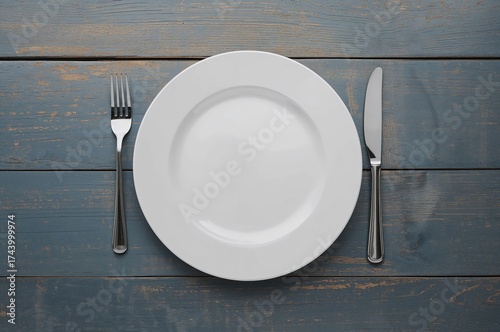 Flat lay of a rustic dining...