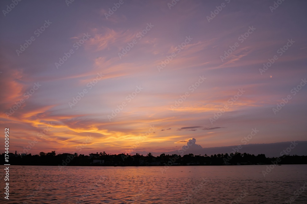 Naklejka premium Coastal Sunset Scene in West Sumatra