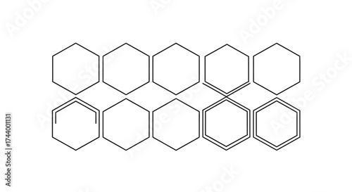 Geometric hexagonal pattern outline abstract design arrangement for science and technology concepts vector