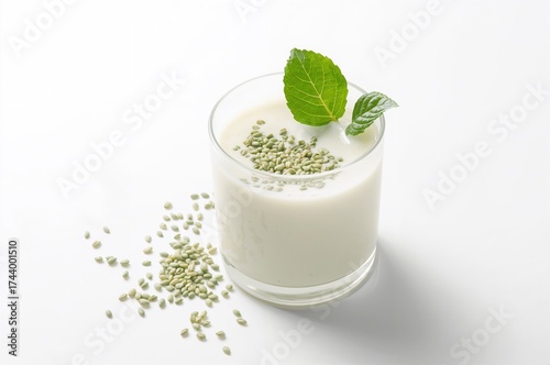 Green leaf and seed soy mil...