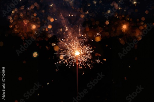Red star-shaped sparkler gl...