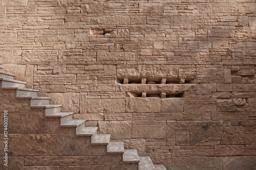 Stone-constructed stairway