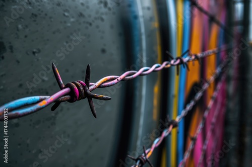 Barbed Wire Covered with Sp...