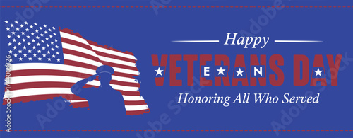 Happy veterans day honoring all who served patriotic image usa