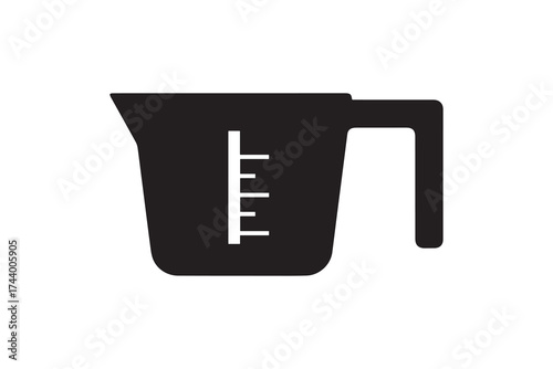 Measuring Cup Silhouette Icon Vector Design Kitchen Measuring Jug Black and White Silhouette