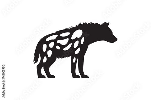 Spotted Hyena Silhouette Vector Design Wild Hyena Animal Silhouette Art