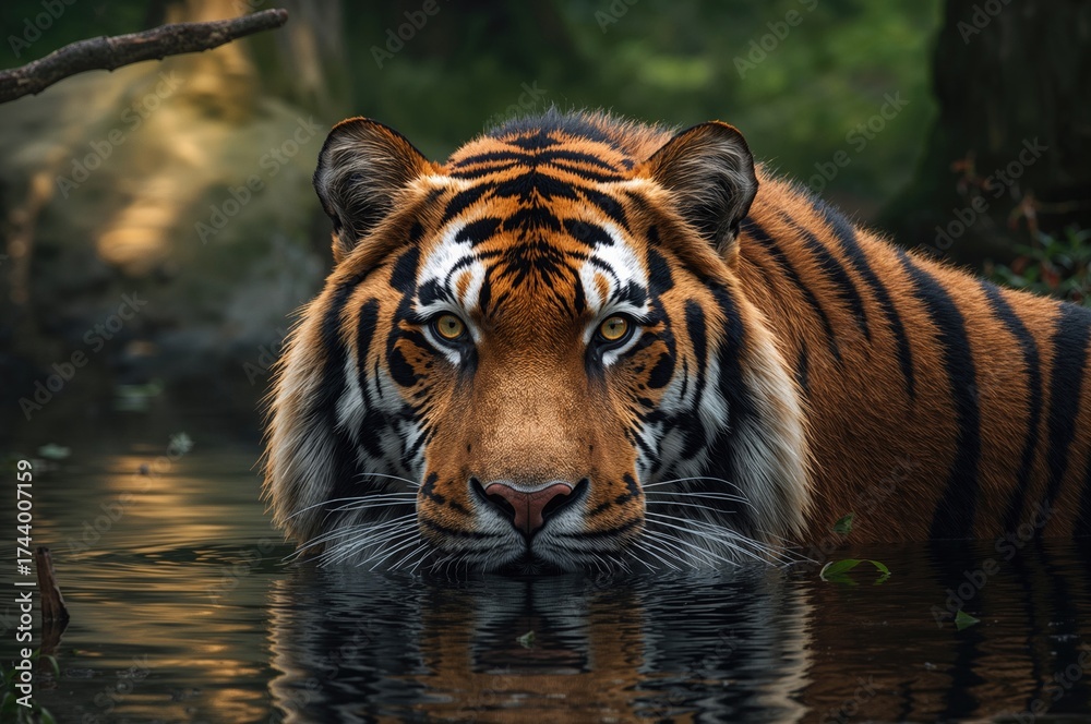 Fototapeta premium Magnificent and uncommon wild cats in their natural forest habitat