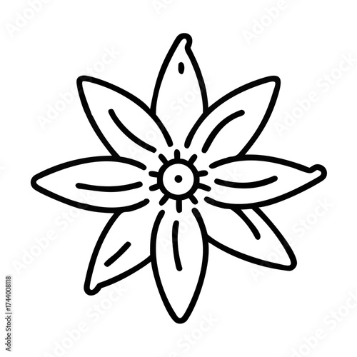 Edelweiss flower icon in a simple, linear style  