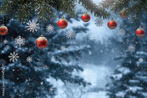 Snowflakes decorating a win...