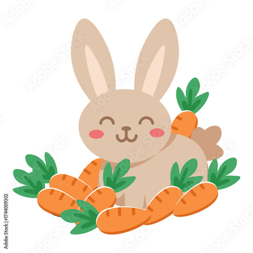 rabbit with a lot of carrots