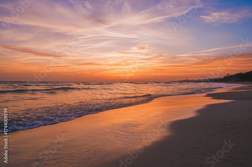 Evening glow above the ocea...