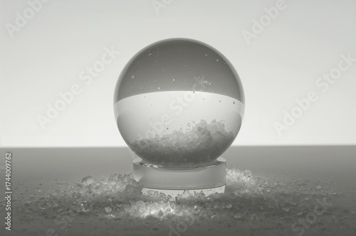 Glass Sphere Orb with Cryst...