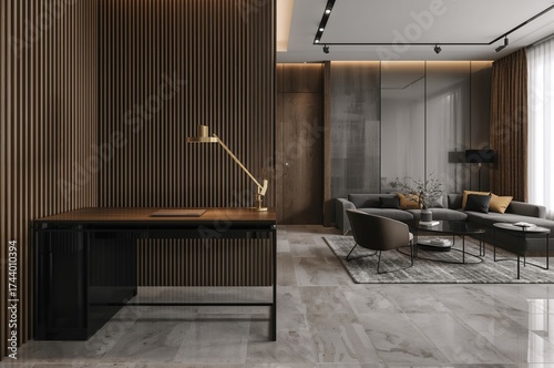 Modern living space featuri...