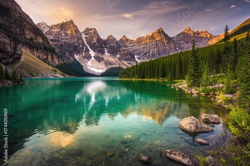 Mountain lake during summer...