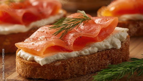 Rye Bread Slices Topped wit...