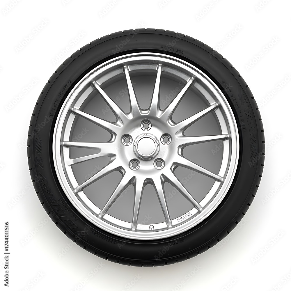 Fototapeta premium Car Tire and Wheel Image.