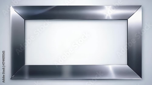 Wallpaper Mural Smooth transition of a metallic frame appearing on a bright background, showcasing a gradual reveal of the frame's reflective surface and sleek design elements Torontodigital.ca