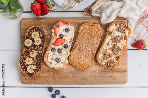 Assorted sweet toasts with ...