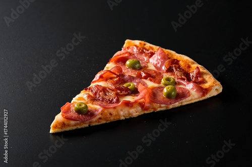 Piece of traditional pizza ...