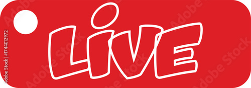 Red live stream sign isolated on transparent background a vibrant symbol indicating a live broadcast, perfect for online content creators and streaming platforms