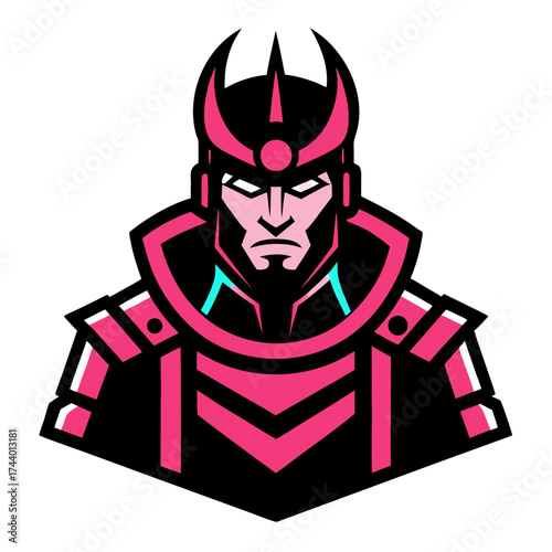 samurai warrior with cyberpunk armor futuristic vector illustration
