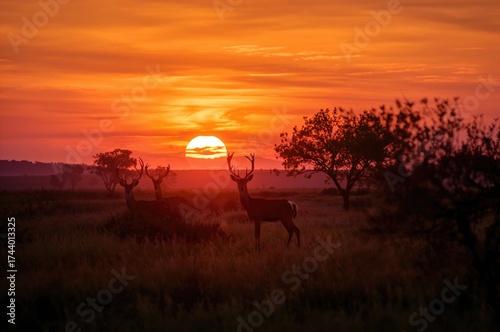 Evening Glow Behind Hodge Deer