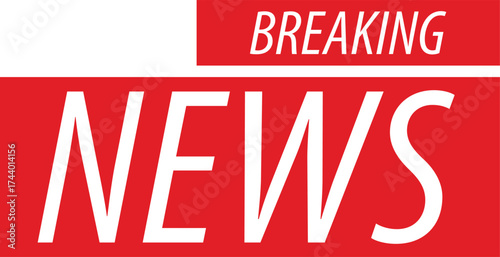 Breaking news banner isolated on transparent background headline concept for current events, urgent updates, and important announcements modern design for media outlets