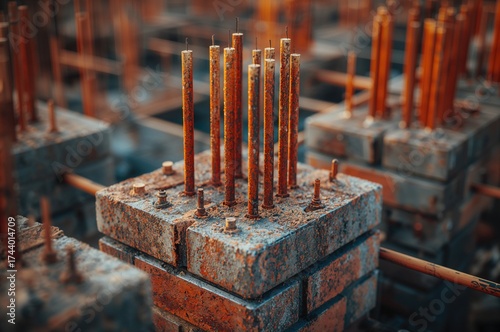 Metal rods placed inside ma...