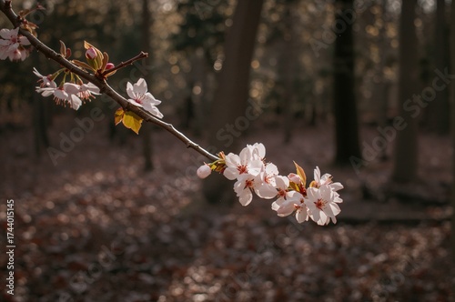 Cherry blossom branch illum...