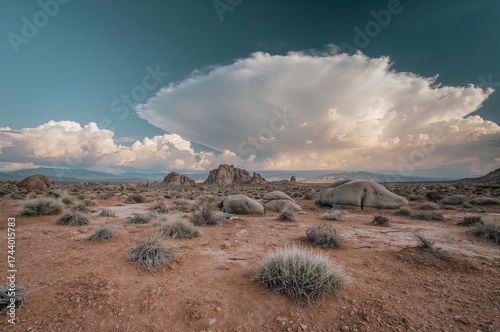 Arid Landscape Under a Clou...