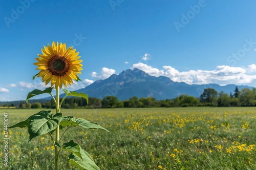 Vast field of blooming sunf...