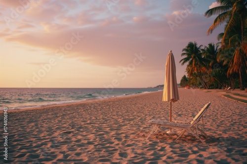 End of summer beach scene f...