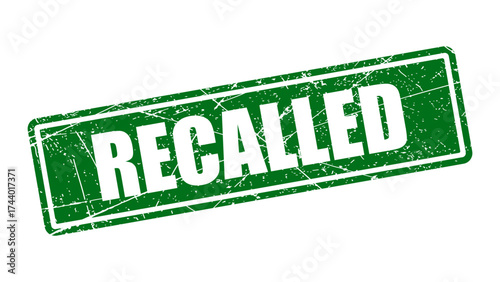 Recalled green stamp with grunge texture