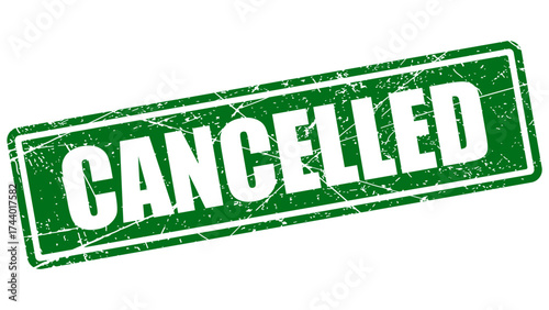 Cancelled green stamp with grunge texture